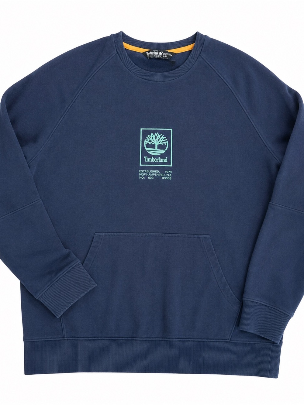 Timberland Navy Crewneck Sweatshirt with Teal Logo
